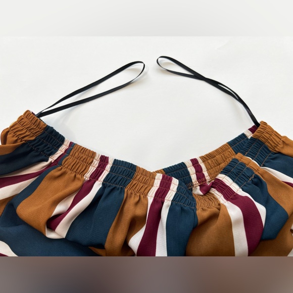 Summer Striped Off The Shoulder Dress Midi Dark Pastel Gingham Babydoll Mini Mom - Picture 14 of 17